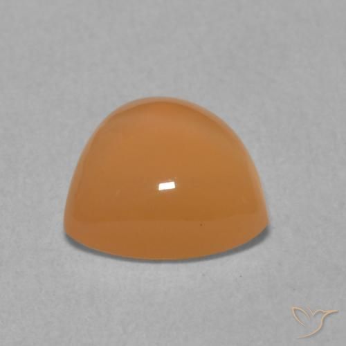 Pierre de lune Pêche Orange naturelle Trillion, 1.82 ct, Translucide