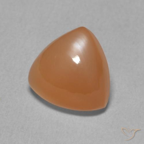 Pierre de lune Orange rougeâtre naturelle Trillion, 1.77 ct, Translucide