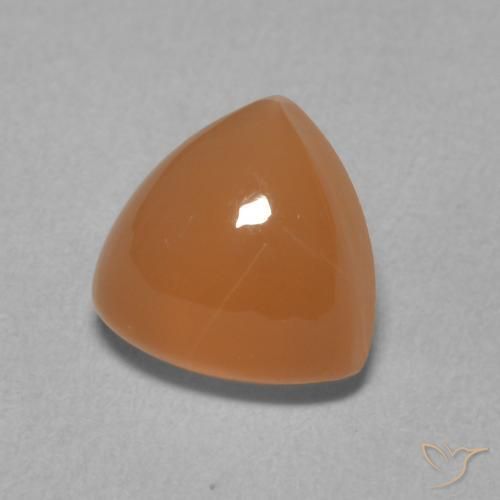 Pierre de lune Orange moyen naturelle Trillion, 2.07 ct, Translucide