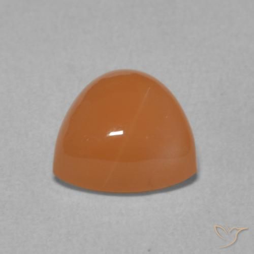 Pierre de lune Orange moyen naturelle Trillion, 2.07 ct, Translucide