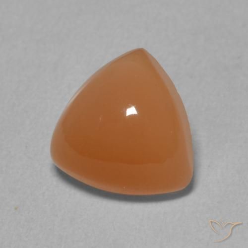 Pierre de lune Orange abricot chaud naturelle Trillion, 1.91 ct, Translucide