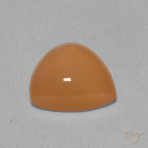 Pierre de lune Orange moyen naturelle Trillion, 1.81 ct, Translucide