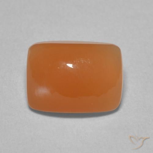 Pierre de lune Orange moyen naturelle Coussin, 2.14 ct, Translucide