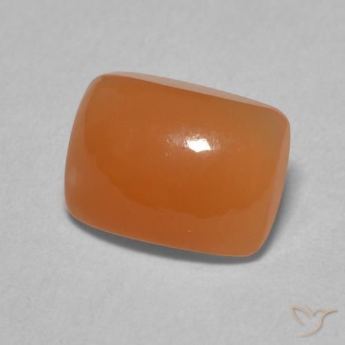 Pierre de lune Orange moyen naturelle Coussin, 2.14 ct, Translucide