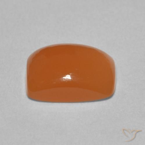 Pierre de lune Orange moyen naturelle Coussin, 2.14 ct, Translucide