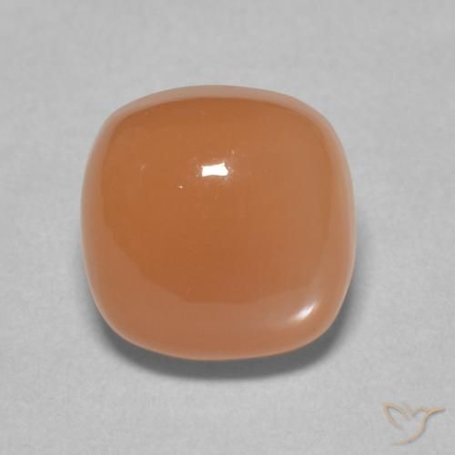 2.53ct Naturel Pêche Orange Pierre de lune, Coussin, Translucide