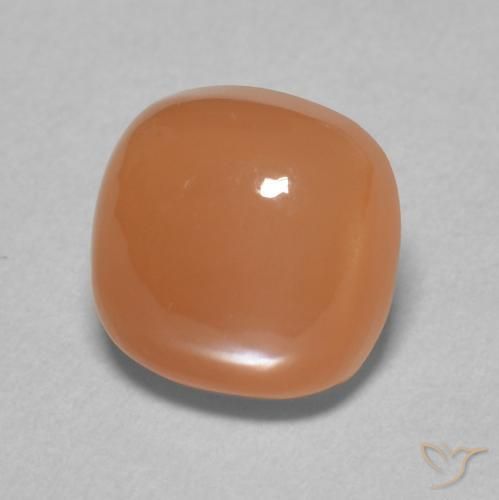 Pierre de lune Pêche Orange naturelle Coussin, 2.53 ct, Translucide