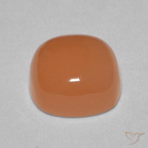 Pierre de lune Pêche Orange naturelle Coussin, 2.53 ct, Translucide