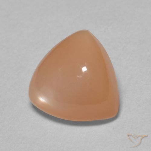 Pierre de lune Orange cantaloup naturelle Trillion, 1.66 ct, Translucide