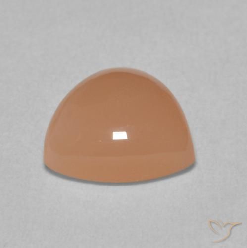 Pierre de lune Orange cantaloup naturelle Trillion, 1.66 ct, Translucide
