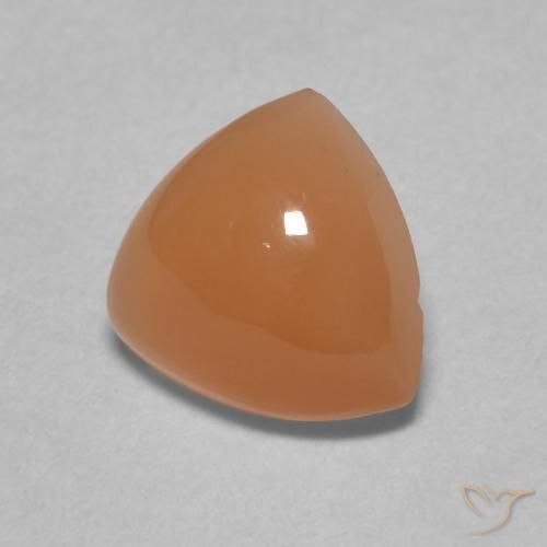 Pierre de lune Orange foncé naturelle Trillion, 1.63 ct, Translucide