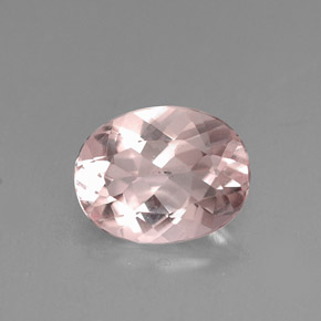 Morganite rose naturelle coupe ovale, 1,47 ct, VVS-VS