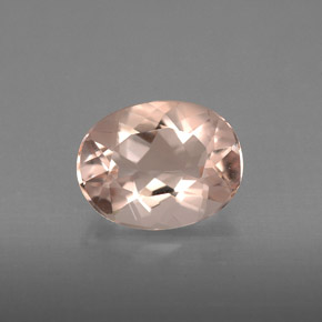 Morganite rose naturelle coupe ovale, 1,48 ct, VVS
