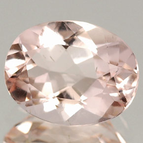 Morganite rose naturelle coupe ovale, 1,50 ct, VVS-VS