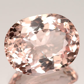 Morganite rose naturelle coupe ovale, 3,06 ct, VVS
