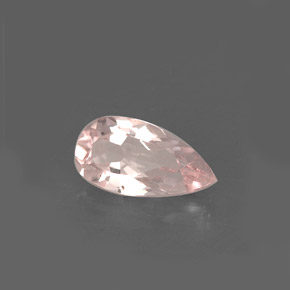 Morganite rose naturelle en forme de poire, 0,62 ct, VVS