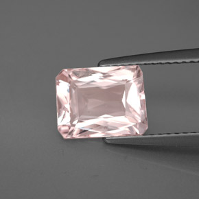 Morganite rose naturelle taille émeraude, 2,18 ct, VVS-VS