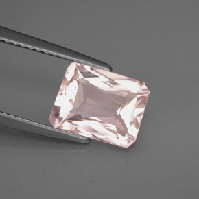 Morganite rose naturelle taille émeraude, 2,18 ct, VVS-VS