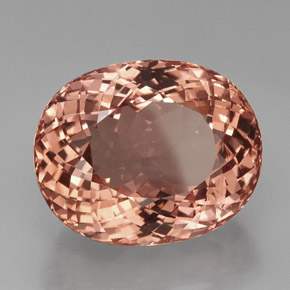 Morganite Saumon naturelle Coupe ovale, 38.50 ct, VVS