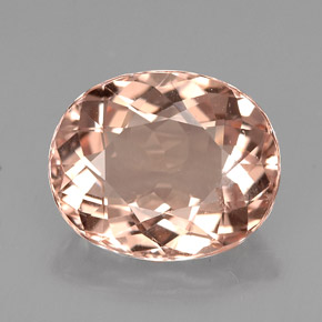 Morganite Saumon naturelle Coupe ovale, 3.98 ct, VVS-VS