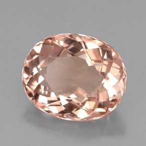 Morganite Saumon naturelle Coupe ovale, 3.98 ct, VVS-VS