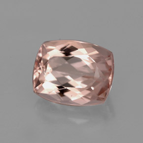Morganite rose naturelle coupe coussin, 3,78 ct, VS