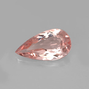 Morganite Saumon naturelle En forme de poire, 3.09 ct, VVS