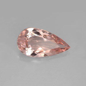 Morganite Saumon naturelle En forme de poire, 3.09 ct, VVS