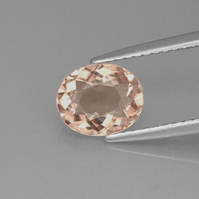 Morganite rose naturelle coupe ovale, 1,24 ct, VVS