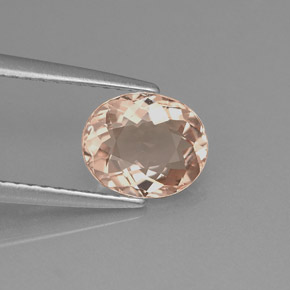 Morganite rose naturelle coupe ovale, 1,24 ct, VVS