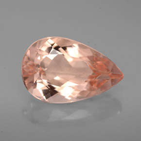 Morganite Saumon naturelle En forme de poire, 4.50 ct, VVS-VS