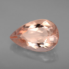 Morganite Saumon naturelle En forme de poire, 4.50 ct, VVS-VS