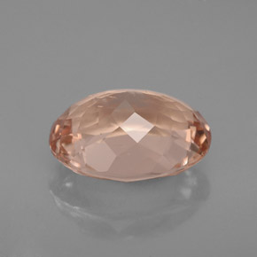 Morganite rose naturelle coupe ovale, 3,40 ct, VS