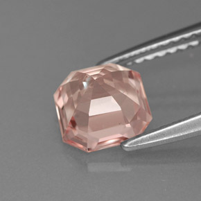 Morganite rose naturelle taille émeraude, 1,34 ct, VVS-VS