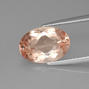 Morganite rose naturelle coupe ovale, 3,16 ct, VVS