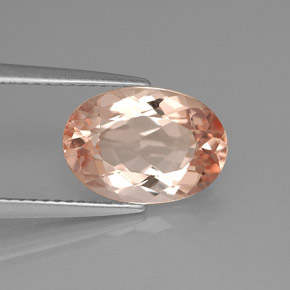 Morganite rose naturelle coupe ovale, 3,16 ct, VVS