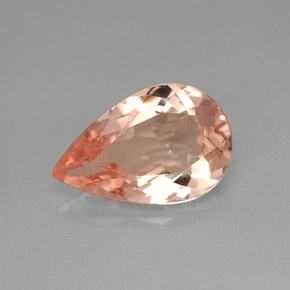 Morganite Saumon naturelle En forme de poire, 3.73 ct, VVS