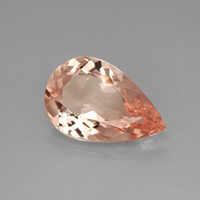 Morganite Saumon naturelle En forme de poire, 3.73 ct, VVS