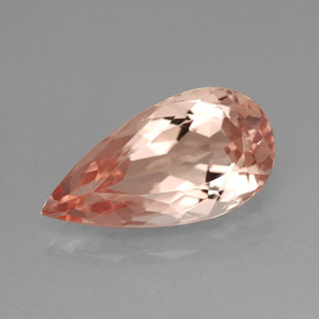 Morganite Saumon naturelle En forme de poire, 4.26 ct, VVS