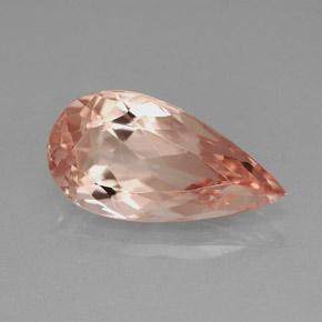 Morganite Saumon naturelle En forme de poire, 4.26 ct, VVS