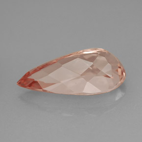 Morganite Saumon naturelle En forme de poire, 4.26 ct, VVS