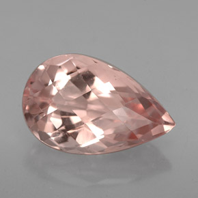 Morganite Saumon naturelle En forme de poire, 4.19 ct, VVS-VS