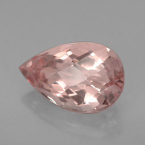 Morganite Saumon naturelle En forme de poire, 4.19 ct, VVS-VS