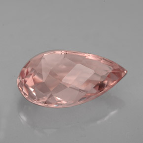 Morganite Saumon naturelle En forme de poire, 4.19 ct, VVS-VS