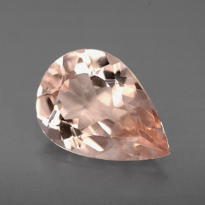 Morganite rose naturelle en forme de poire, 3,21 ct, VVS