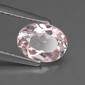 Morganite rose naturelle coupe ovale, 0,88 ct, IF