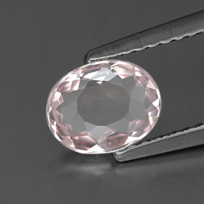 Morganite rose naturelle coupe ovale, 0,67 ct, VVS