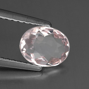 Morganite rose naturelle coupe ovale, 0,67 ct, VVS