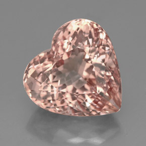 Morganite Saumon naturelle Forme de coeur, 5.76 ct, VVS-VS