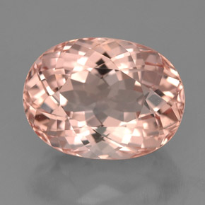 Morganite saumon naturelle coupe ovale, 4,13 ct, VVS-VS